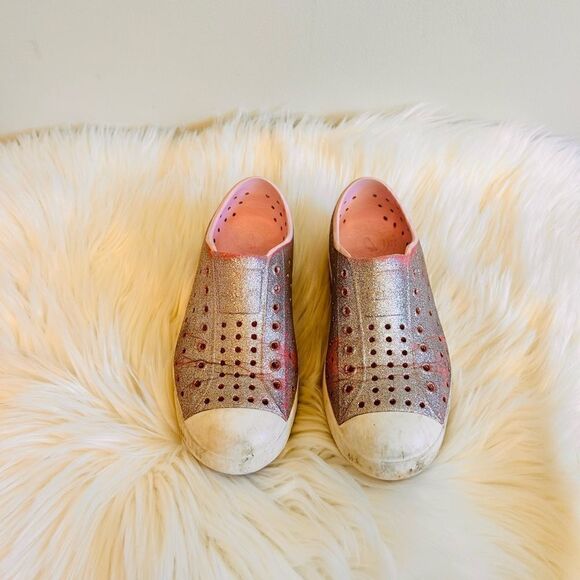 Native Jefferson Bling Girls Shoes Glitter Pink! ❤️ - Picture 2 of 6